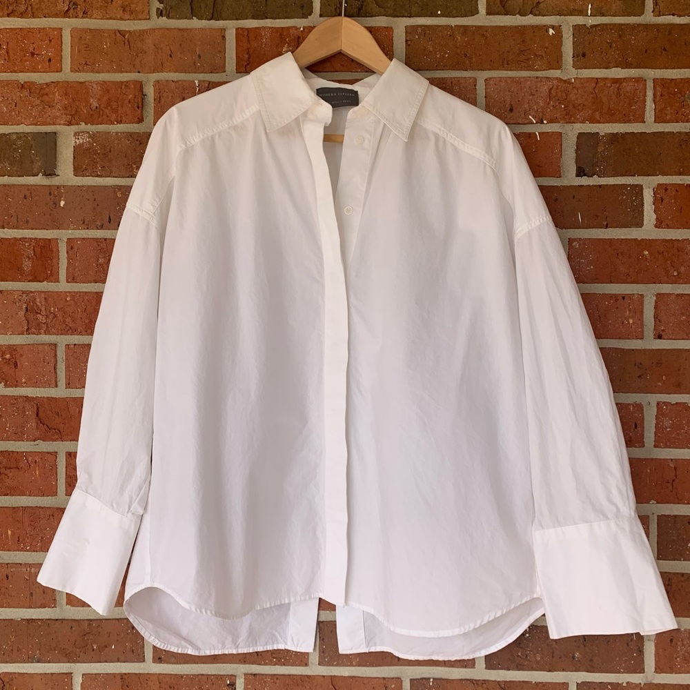 Modern Citizen White Kyle Oversized Split-Back Shirt Size XS/S